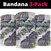 Traditional Art Hawaiian Kakau Tattoos Neck Gaiter Graffiti Style LT03 package One Size: 25*50cm White - Polynesian Pride