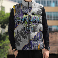 Traditional Art Hawaiian Kakau Tattoos Sleeveless Puffer Jacket Graffiti Style LT03 - Polynesian Pride