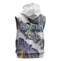Traditional Art Hawaiian Kakau Tattoos Sleeveless Zip Hoodie Graffiti Style LT03 - Polynesian Pride