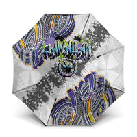 Traditional Art Hawaiian Kakau Tattoos Umbrella Graffiti Style LT03 One Size Folded 11.42 inch Opened Diameter 37.4 inch White - Polynesian Pride