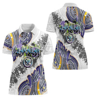 Traditional Art Hawaiian Kakau Tattoos Women Polo Shirt Graffiti Style LT03 - Polynesian Pride