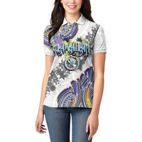 Traditional Art Hawaiian Kakau Tattoos Women Polo Shirt Graffiti Style LT03 - Polynesian Pride