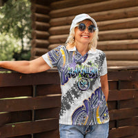 Traditional Art Hawaiian Kakau Tattoos Women Polo Shirt Graffiti Style LT03 - Polynesian Pride