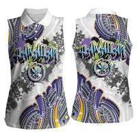 Traditional Art Hawaiian Kakau Tattoos Women Sleeveless Polo Shirt Graffiti Style LT03 - Polynesian Pride