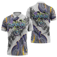 Traditional Art Hawaiian Kakau Tattoos Zipper Polo Shirt Graffiti Style LT03 - Polynesian Pride