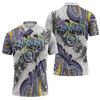 Traditional Art Hawaiian Kakau Tattoos Zipper Polo Shirt Graffiti Style - Polynesian Pride