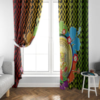 Hawaii Womens Day Wahine Window Curtain Strong Beautiful Woman with Kakau Style LT03 - Polynesian Pride