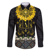 Flores de Mayo and Filipino Fiesta Family Matching Short Sleeve Bodycon Dress and Hawaiian Shirt The Sun-Jasmine and Polynesian Yakan Tattoo Barong Style