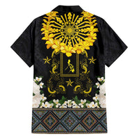 Flores de Mayo and Filipino Fiesta Family Matching Summer Maxi Dress and Hawaiian Shirt The Sun-Jasmine and Polynesian Yakan Tattoo Barong Style