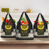 Flores de Mayo and Filipino Fiesta Grocery Bag The Sun-Jasmine and Polynesian Yakan Tattoo Barong Style