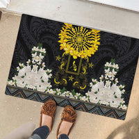 Flores de Mayo and Filipino Fiesta Rubber Doormat The Sun-Jasmine and Polynesian Yakan Tattoo Barong Style