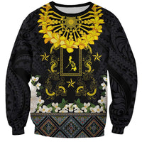 Flores de Mayo and Filipino Fiesta Sweatshirt The Sun-Jasmine and Polynesian Yakan Tattoo Barong Style