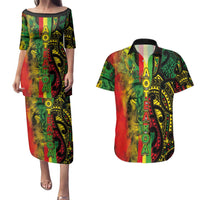 Aotearoa Reggae Couples Matching Puletasi and Hawaiian Shirt Maori Reggae-One Love LT03 Reggae - Polynesian Pride
