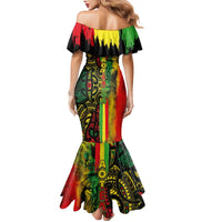 Aotearoa Reggae Family Matching Mermaid Dress and Hawaiian Shirt Maori Reggae-One Love