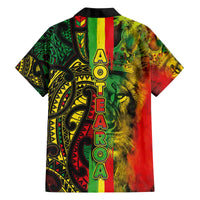 Aotearoa Reggae Family Matching Off The Shoulder Long Sleeve Dress and Hawaiian Shirt Maori Reggae-One Love