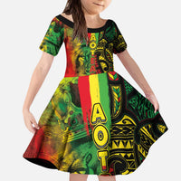 Aotearoa Reggae Kid Short Sleeve Dress Maori Reggae-One Love LT03 KID Reggae - Polynesian Pride