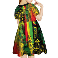 Aotearoa Reggae Kid Short Sleeve Dress Maori Reggae-One Love LT03 - Polynesian Pride