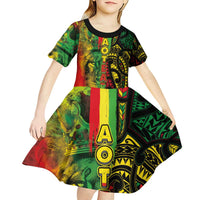Aotearoa Reggae Kid Short Sleeve Dress Maori Reggae-One Love LT03 - Polynesian Pride