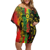 Aotearoa Reggae Off Shoulder Short Dress Maori Reggae-One Love LT03 Women Reggae - Polynesian Pride