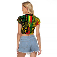 Aotearoa Reggae Raglan Cropped T Shirt Maori Reggae-One Love LT03 - Polynesian Pride