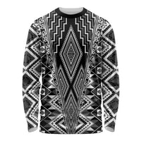 Aotearoa Tukutuku and Poutama Motif Classic Long Sleeve Shirt LT03 Unisex Gray - Polynesian Pride