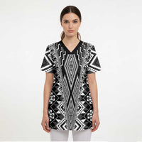 Aotearoa Tukutuku and Poutama Motif Classic Scrub Top LT03 - Polynesian Pride