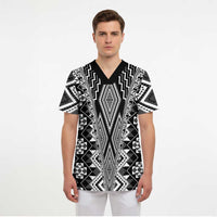 Aotearoa Tukutuku and Poutama Motif Classic Scrub Top LT03 - Polynesian Pride