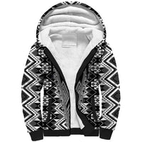Aotearoa Tukutuku and Poutama Motif Classic Sherpa Hoodie LT03 Unisex Gray - Polynesian Pride