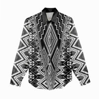 Aotearoa Tukutuku and Poutama Motif Classic Women Casual Shirt