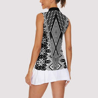 Aotearoa Tukutuku and Poutama Motif Classic Women Sleeveless Polo Shirt