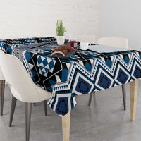 Blue Aotearoa Tukutuku and Poutama Motif Tablecloth LT03 - Polynesian Pride