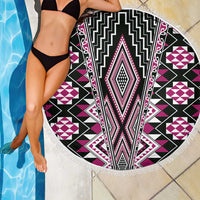 Pink Aotearoa Tukutuku and Poutama Motif Beach Blanket LT03 - Polynesian Pride