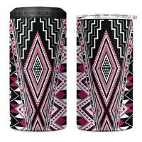 Pink Aotearoa Tukutuku and Poutama Motif 4 in 1 Can Cooler Tumbler LT03 One Size: 16 oz Pink - Polynesian Pride