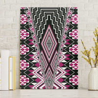 Pink Aotearoa Tukutuku and Poutama Motif Canvas Wall Art LT03 Without Frame Pink - Polynesian Pride