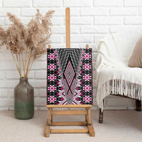 Pink Aotearoa Tukutuku and Poutama Motif Canvas Wall Art LT03 - Polynesian Pride