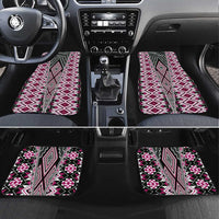Pink Aotearoa Tukutuku and Poutama Motif Car Mats LT03 Set 4pcs Pink - Polynesian Pride