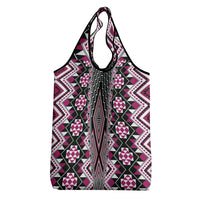 Pink Aotearoa Tukutuku and Poutama Motif Grocery Bag LT03 - Polynesian Pride