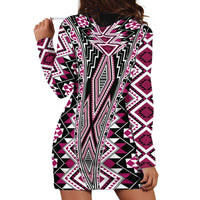 Pink Aotearoa Tukutuku and Poutama Motif Hoodie Dress LT03 - Polynesian Pride