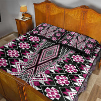 Pink Aotearoa Tukutuku and Poutama Motif Quilt Bed Set LT03 - Polynesian Pride