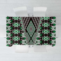 Green Aotearoa Tukutuku and Poutama Motif Tablecloth LT03 Green - Polynesian Pride