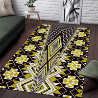 Yellow Aotearoa Tukutuku and Poutama Motif Area Rug