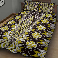 Yellow Aotearoa Tukutuku and Poutama Motif Quilt Bed Set LT03 - Polynesian Pride