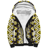 Yellow Aotearoa Tukutuku and Poutama Motif Sherpa Hoodie LT03 Unisex Yellow - Polynesian Pride