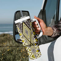 Yellow Aotearoa Tukutuku and Poutama Motif Tumbler With Handle LT03 - Polynesian Pride