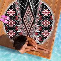 Red Aotearoa Tukutuku and Poutama Motif Beach Blanket LT03 - Polynesian Pride