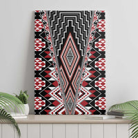 Red Aotearoa Tukutuku and Poutama Motif Canvas Wall Art LT03 - Polynesian Pride