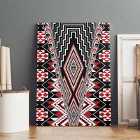 Red Aotearoa Tukutuku and Poutama Motif Canvas Wall Art LT03 - Polynesian Pride
