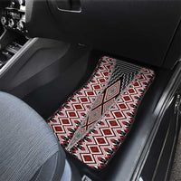 Red Aotearoa Tukutuku and Poutama Motif Car Mats LT03 - Polynesian Pride