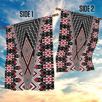 Red Aotearoa Tukutuku and Poutama Motif Garden Flag LT03 - Polynesian Pride