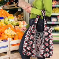 Red Aotearoa Tukutuku and Poutama Motif Grocery Bag LT03 - Polynesian Pride